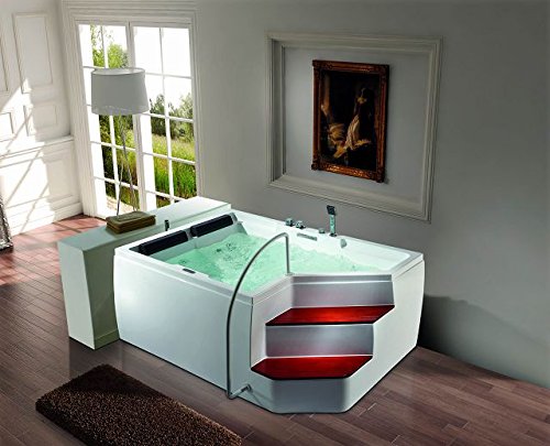 Whirlpool Badewanne Rockfort Eckbadewanne mit Treppe