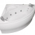 Whirlpool Badewanne Karibik Basic MADE IN GERMANY 140 x 140 + 150 x 150 cm mit 13 Massage Düsen + Unterwasser Beleuchtung / Licht + Balboa + OHNE Armaturen Eckwanne Jakuzzi Spa runde Eckbadewanne innen günstig - 4