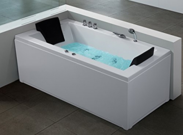 Whirlpool Eck Badewanne Nizza rechts oder links mit 6 Massage Düsen + LED Beleuchtung / Licht Sprudelbad Hot Tub Eckwanne innen super günstig - 1