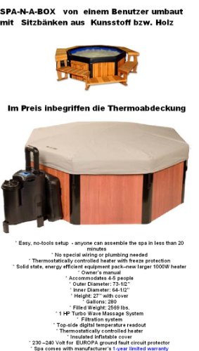 WHIRLPOOL - GANZJAHRESPOOL -- ORIGINAL VERPACKT - STABIELO ® Indoor-Outdoor WHIRLPOOL - Holly ® Produkte - WHIRLPOOL - SPA-N-A-BOX mit 127 JET LUFTDÜSEN - INDOOR-OUTDOOR - aus RAFTING-SCHLAUCHBOOT MATERIAL Venyl bis -17 Grad °Außentemperatur nutzbar - USA HERSTELLER - DAS ORIGINAL PATENTIERT - Oft kopiert und nie erreicht - Zertifikation von TÜV/GS Stromanschluss 230 Volt (fester Stromanschluss erforderlich) USA PATENTED - ! SO LANGE VORRAT REICHT ! GARANTIE - 12 MONATE - SICHERHEITS - ÜBERLASTSCHUTZ-SCHALTER - Material nicht vergleichbar mit LAY-Z-SPA Produkten - holly-sunshade ® - http://www.youtube.com/watch?v=TwGPFzxjfXc - ! Keine Farben die durch UV Strahlen ausdünsten - ! Material ist unbehandeltes Venyl ohne Chemie in Farbe GRAU ! - 6