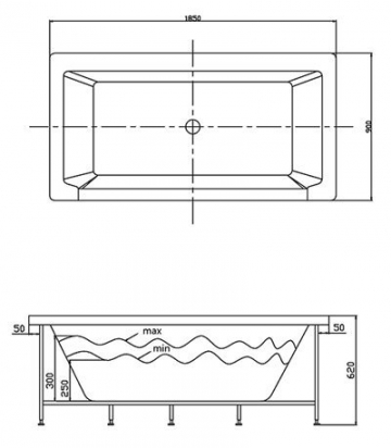 Whirlpool Lugano Badewanne Spa XXL - 4